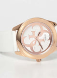 Buy Shop Guess G Twist White & Gold Dial White Silicone Strap Watch For Women - W0911L5 USA Online