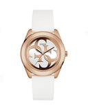 Buy Shop Guess G Twist White & Gold Dial White Silicone Strap Watch For Women - W0911L5 USA Online