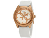 Buy Shop Guess G Twist White & Gold Dial White Silicone Strap Watch For Women - W0911L5 USA Online
