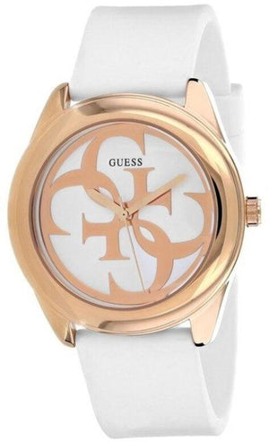 Buy Shop Guess G Twist White & Gold Dial White Silicone Strap Watch For Women - W0911L5 USA Online