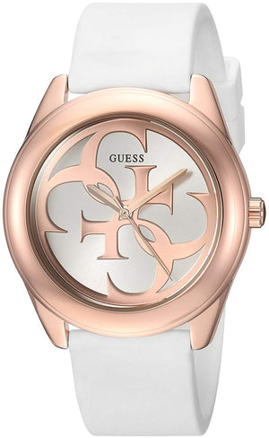 Buy Shop Guess G Twist White & Gold Dial White Silicone Strap Watch For Women - W0911L5 USA Online