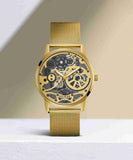 Buy Shop Guess Gadget Gold Dial Gold Mesh Bracelet Watch for Men - GW0538G2 USA Online