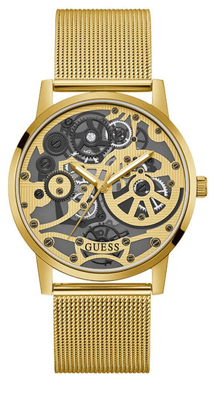 Buy Shop Guess Gadget Gold Dial Gold Mesh Bracelet Watch for Men - GW0538G2 USA Online