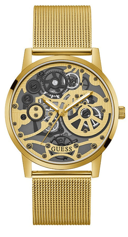 Buy Shop Guess Gadget Gold Dial Gold Mesh Bracelet Watch for Men - GW0538G2 USA Online