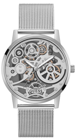 Buy Shop Guess Gadget Silver Dial Silver Mesh Bracelet Watch for Men - GW0538G1 USA Online