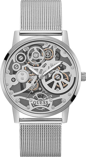 Buy Shop Guess Gadget Silver Dial Silver Mesh Bracelet Watch for Men - GW0538G1 USA Online