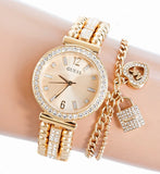 Buy Shop Guess Gala Diamonds Gold Dial Gold Steel Strap Watch for Women - GW0401L2 USA Online