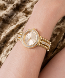 Buy Shop Guess Gala Diamonds Gold Dial Gold Steel Strap Watch for Women - GW0401L2 USA Online