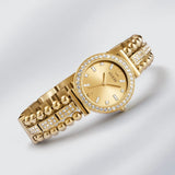 Buy Shop Guess Gala Diamonds Gold Dial Gold Steel Strap Watch for Women - GW0401L2 USA Online