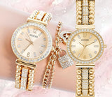 Buy Shop Guess Gala Diamonds Gold Dial Gold Steel Strap Watch for Women - GW0401L2 USA Online