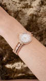 Buy Shop Guess Gala Diamonds Silver Dial Gold Steel Strap Watch for Women - GW0401L3 USA Online