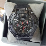 Buy Shop Guess Genesis Quartz Black Dial Black Silicone Strap Watch For Men - W1254G2 USA Online