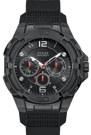 Buy Shop Guess Genesis Quartz Black Dial Black Silicone Strap Watch For Men - W1254G2 USA Online