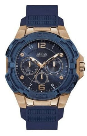 Buy Shop Guess Genesis Quartz Blue Dial Blue Silicone Strap Watch For Men - W1254G3 USA Online