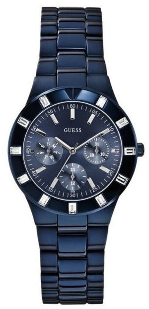 Buy Shop Guess Glisten Analog Blue Dial Blue Steel Strap Watch for Women - W0027L3 USA Online