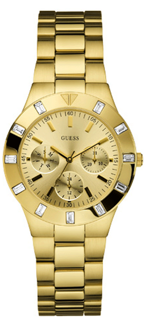 Buy Shop Guess Glisten Analog Gold Dial Gold Steel Strap Watch For Women - W13576l1 USA Online