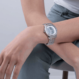 Buy Shop Guess Glitter Burst Diamonds Blue Dial Silver Steel Strap Watch for Women - GW0405L1 USA Online
