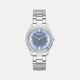 Buy Shop Guess Glitter Burst Diamonds Blue Dial Silver Steel Strap Watch for Women - GW0405L1 USA Online