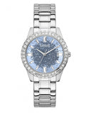 Buy Shop Guess Glitter Burst Diamonds Blue Dial Silver Steel Strap Watch for Women - GW0405L1 USA Online
