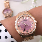 Buy Shop Guess Glitter Diamonds Pink Dial Rose Gold Steel Strap Watch for Women - GW0405L3 USA Online