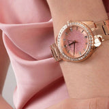 Buy Shop Guess Glitter Diamonds Pink Dial Rose Gold Steel Strap Watch for Women - GW0405L3 USA Online