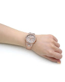 Buy Shop Guess Glitz Multi Function Diamonds Pink Dial Rose Gold Steel Strap Watch for Women - GW0320L6 USA Online