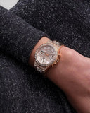 Buy Shop Guess Glitz Multi Function Diamonds Pink Dial Rose Gold Steel Strap Watch for Women - GW0320L6 USA Online