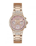 Buy Shop Guess Glitz Multi Function Diamonds Pink Dial Rose Gold Steel Strap Watch for Women - GW0320L6 USA Online