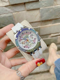 Buy Shop Guess Glitz Pride Limited Edition White Dial White Rubber Strap Watch for Women - GW0407L4 USA Online