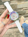 Buy Shop Guess Glitz Pride Limited Edition White Dial White Rubber Strap Watch for Women - GW0407L4 USA Online