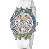 Buy Shop Guess Glitz Pride Limited Edition White Dial White Rubber Strap Watch for Women - GW0407L4 USA Online