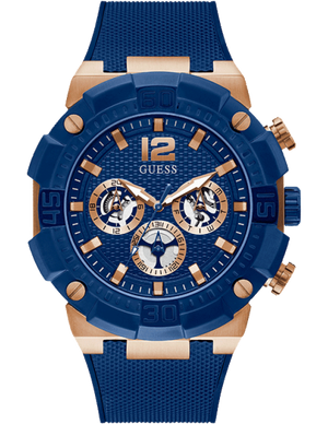Buy Shop Guess Navigator Chronograph Blue Dial Blue Rubber Strap Watch for Men - GW0264G4 USA Online