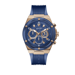 Buy Shop Guess Poseidon Chronograph Blue Dial Blue Silicone Strap Watch For Men - GW0425G3 USA Online