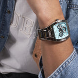 Buy Shop Guess Phoenix Multi Function Aqua Blue Dial Silver Steel Strap Watch for Men - GW0456G4 USA Online