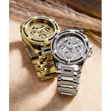 Buy Shop Guess King Quartz Silver Dial Silver Steel Strap Watch For Men - GW0497G1 USA Online