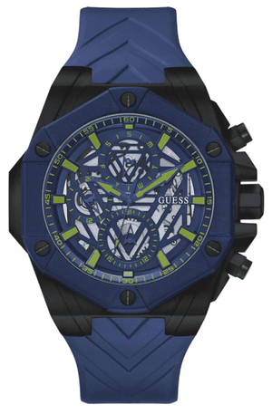 Buy Shop Guess Formula Multifunction Blue Dial Blue Silicone Strap Watch For Men - GW0579G3 USA Online