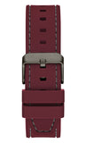 Buy Shop Guess Headline Multifunction Grey Dial Burgundy Silicone Strap Watch For Men - GW0571G4 USA Online