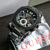 Buy Shop Guess Headliner Multifunction Black Dial Black Steel Strap Watch For Men - GW0572G3 USA Online