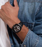 Buy Shop Guess Headliner Multifunction Black Dial Black Steel Strap Watch For Men - GW0572G3 USA Online