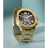 Buy Shop Guess Headliner Multifunction Black Dial Gold Steel Strap Watch For Men - GW0572G2 USA Online
