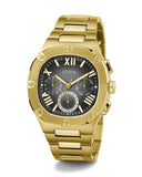 Buy Shop Guess Headliner Multifunction Black Dial Gold Steel Strap Watch For Men - GW0572G2 USA Online