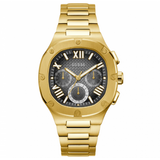 Buy Shop Guess Headliner Multifunction Black Dial Gold Steel Strap Watch For Men - GW0572G2 USA Online