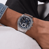 Buy Shop Guess Headliner Multifunction Blue Dial Silver Steel Strap Watch For Men - GW0572G1 USA Online