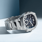 Buy Shop Guess Headliner Multifunction Blue Dial Silver Steel Strap Watch For Men - GW0572G1 USA Online