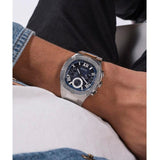 Buy Shop Guess Headliner Multifunction Blue Dial Silver Steel Strap Watch For Men - GW0572G1 USA Online