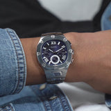 Buy Shop Guess Headliner Multifunction Blue Dial Silver Steel Strap Watch For Men - GW0572G1 USA Online