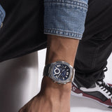 Buy Shop Guess Headliner Multifunction Blue Dial Silver Steel Strap Watch For Men - GW0572G1 USA Online