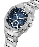 Buy Shop Guess Headliner Multifunction Blue Dial Silver Steel Strap Watch For Men - GW0572G1 USA Online