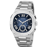Buy Shop Guess Headliner Multifunction Blue Dial Silver Steel Strap Watch For Men - GW0572G1 USA Online