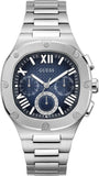 Buy Shop Guess Headliner Multifunction Blue Dial Silver Steel Strap Watch For Men - GW0572G1 USA Online